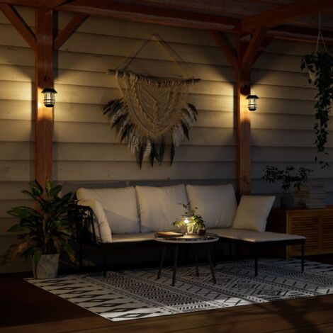 vidaXL Lanternes murales solaires d'extérieur 4 pcs blanc