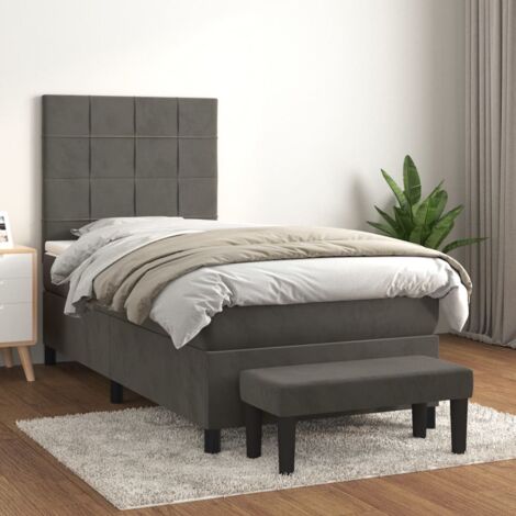vidaXL Lattenrahmen mit Matratze Grau 100x200 cm