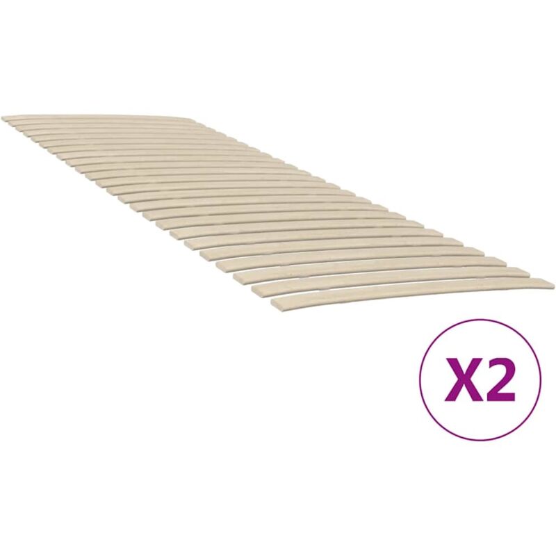 Vidaxl Braun Ersatz-Lattenrost Mit 48 Latten 2 Stk. 80X200 Cm
