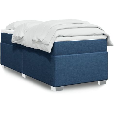 vidaXL Lattenrost mit Matratze Blau 100x200 cm Stoff