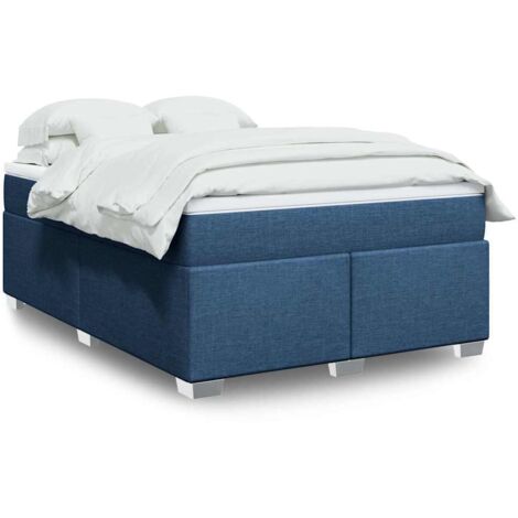 vidaXL Lattenrost mit Matratze Blau 140x190 cm Stoff