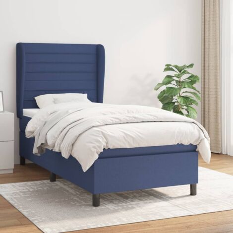 vidaXL Lattenrost mit Matratze Blau 90x190 cm Stoff