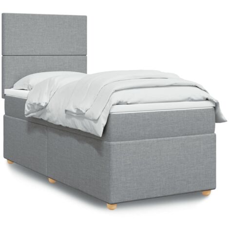 vidaXL Lattenrost mit Matratze Grau 100x200cm Stoff