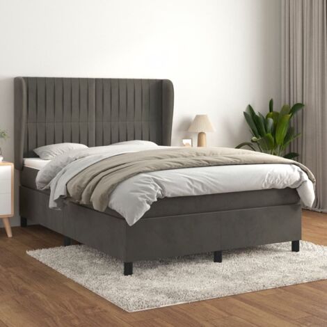 vidaXL Lattenrost mit Matratze Grau 140x200cm Samt
