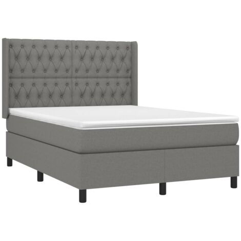vidaXL Lattenrost mit Matratze Grau 140x200cm Stoff