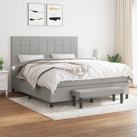 vidaXL Lattenrost mit Matratze Grau 180x200cm Stoff
