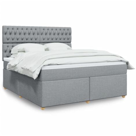 vidaXL Lattenrost mit Matratze Grau 180x200cm Stoff