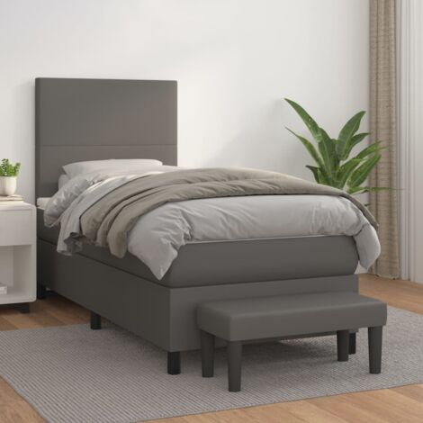 vidaXL Lattenrost mit Matratze Grau 80x200 cm Kunstleder