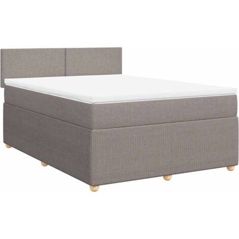 vidaXL Lattenrost mit Matratze Taupe 140x200 cm Stoff