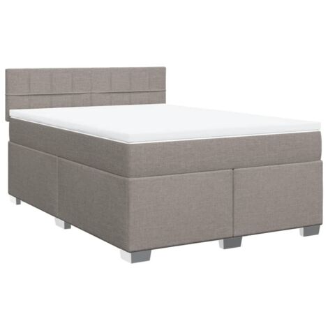 vidaXL Lattenrost mit Matratze Taupe 160x200 cm Stoff