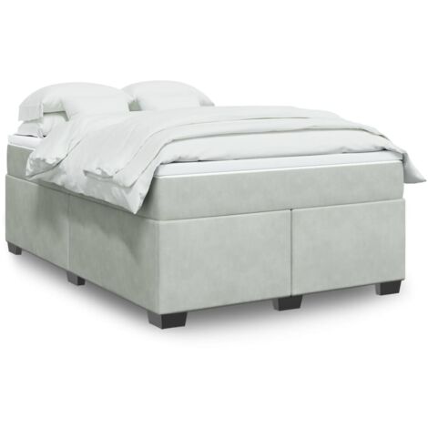 vidaXL Lattenrost und Matratze Grau 140x200cm Velours