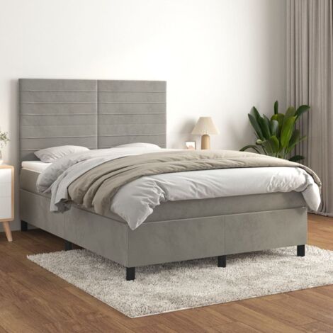 vidaXL Lattenrost und Matratze Grau 140x200cm Velvet