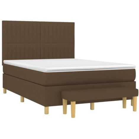 vidaXL Lattenrostbett mit Matratze Dunkelbraun 140x190 cm
