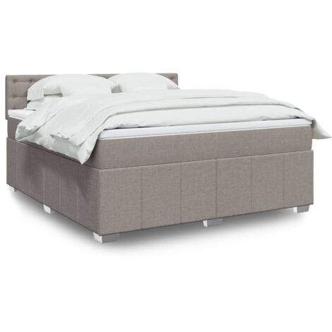 vidaXL Lattenrostbett mit Matratze Taupe 180x200 cm Stoff