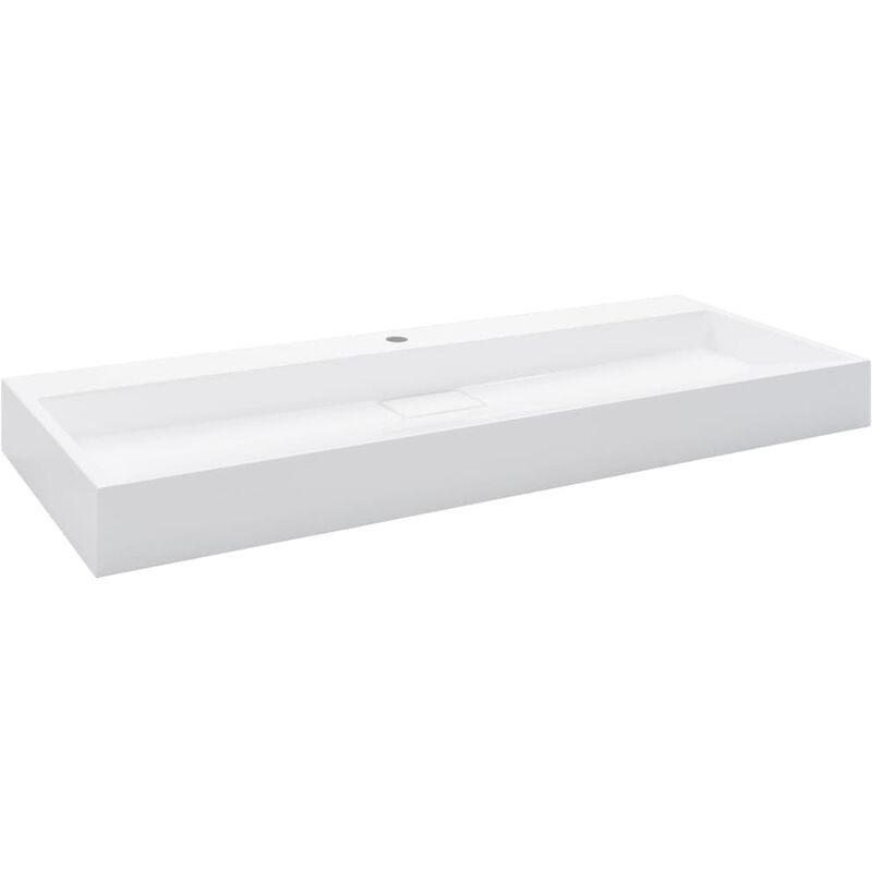 

vidaXL Lavabo 120x46x11 cm resina mineral/mármol blanco - Blanco