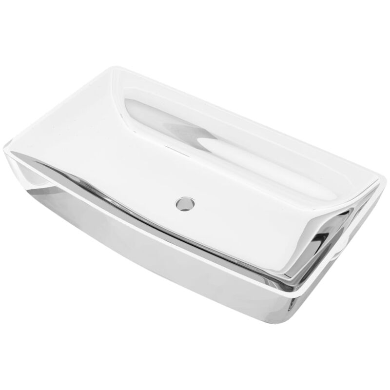 

Lavabo 71x38x13,5 cm cerámica plateado - Plateado - Vidaxl