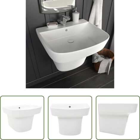 vidaXL Lavabo a parete -  Lavabo Bianco 50 x 45 x 41 cm Ceramica Smaltata
