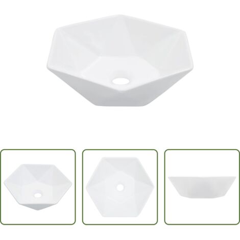 vidaXL Lavabo bianco -  Lavandino 41x36,5x12 cm in Ceramica Bianco