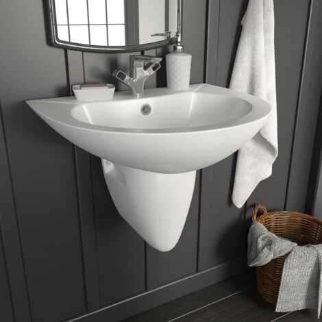 vidaXL Lavabo Blanc 52 x 45 x 49 cm Céramique Émaillée