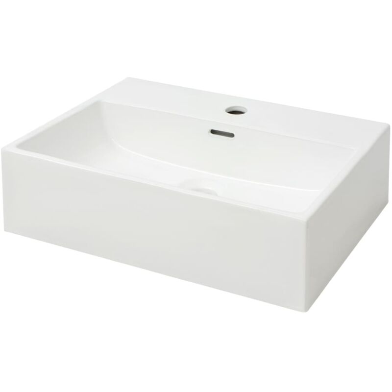 

Lavabo con orificio para grifo cerámica blanco 51,5x38,5x15 cm - Blanco - Vidaxl