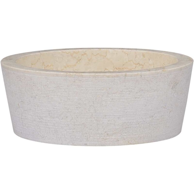 

Lavabo crema mármol Ø40x15 cm - Crema - Vidaxl