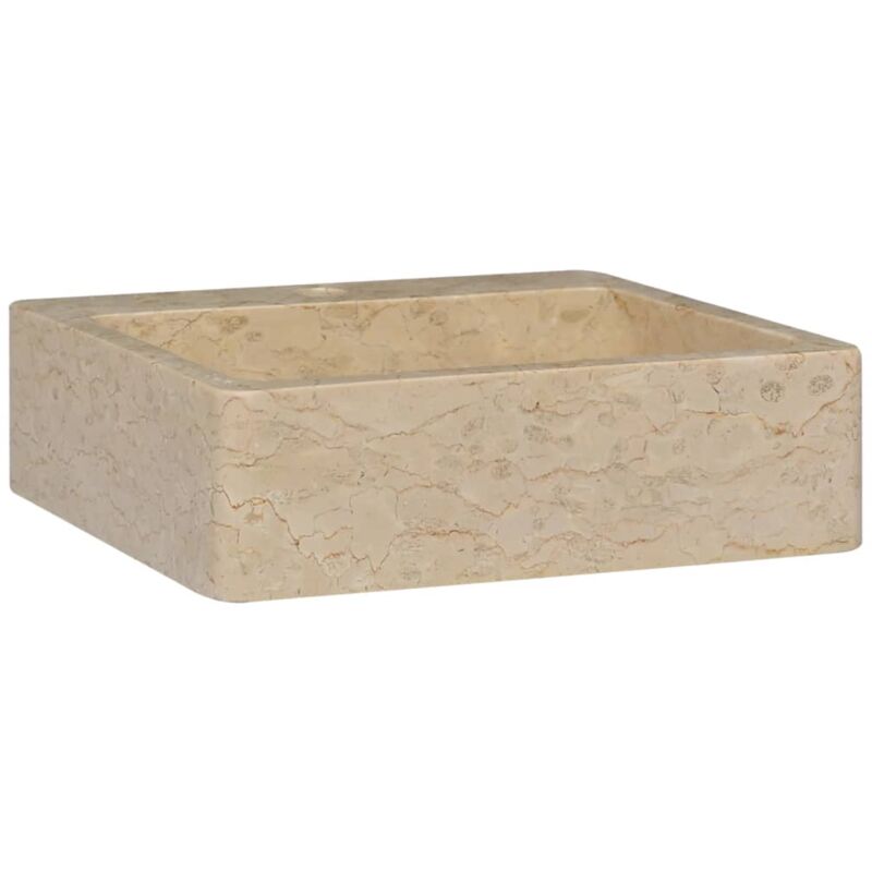 

Lavabo crema mármol 40x40x12 cm - Crema - Vidaxl