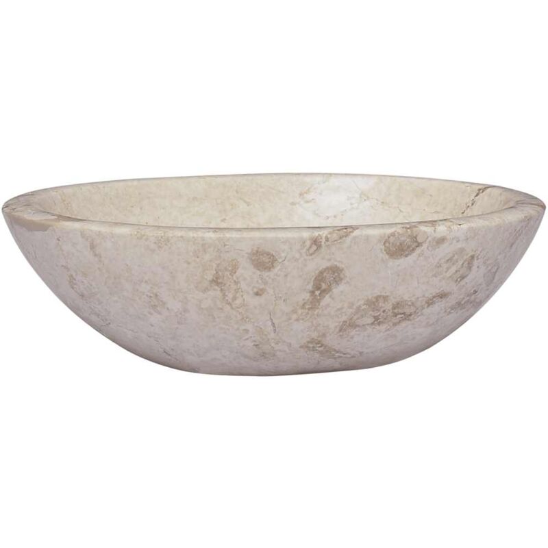 

vidaXL Lavabo crema mármol 53x40x15 cm - Crema