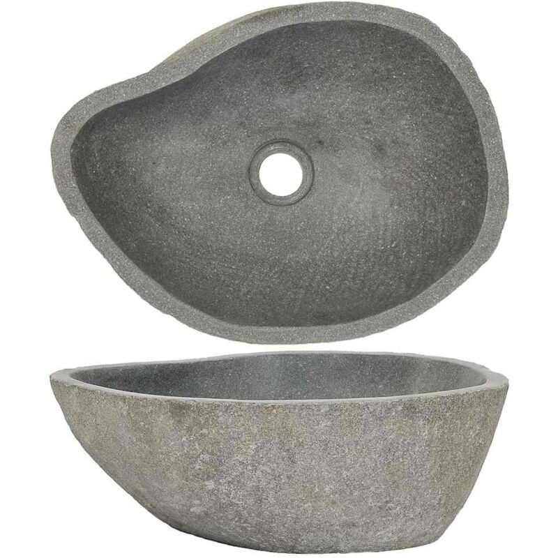 

Lavabo de Piedra Natural Ovalado 38-45 cm - Marrón - Vidaxl
