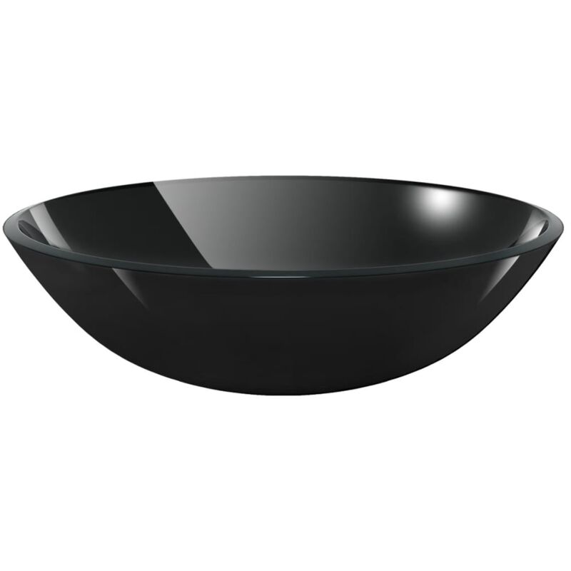 

Lavabo de vidrio templado negro 42 cm - Negro - Vidaxl