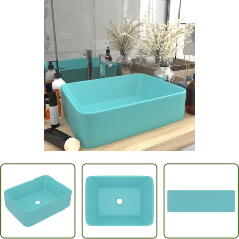 vidaXL Lavabo moderno -  Lavabo de lujo cerámica verde claro mate 41x30x12 cm