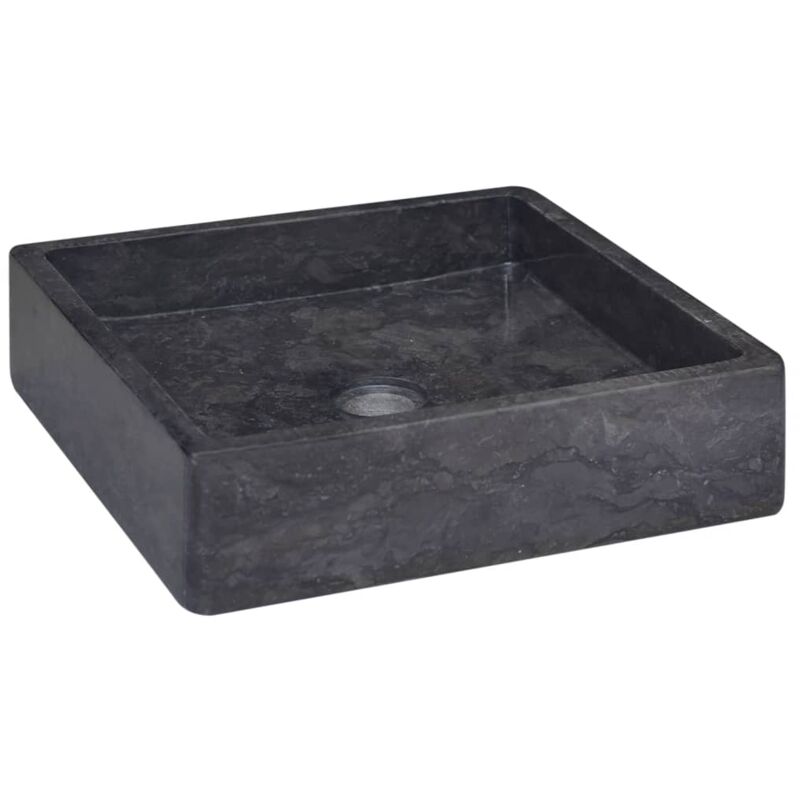 

vidaXL Lavabo mármol negro 40x40x10 cm - Negro