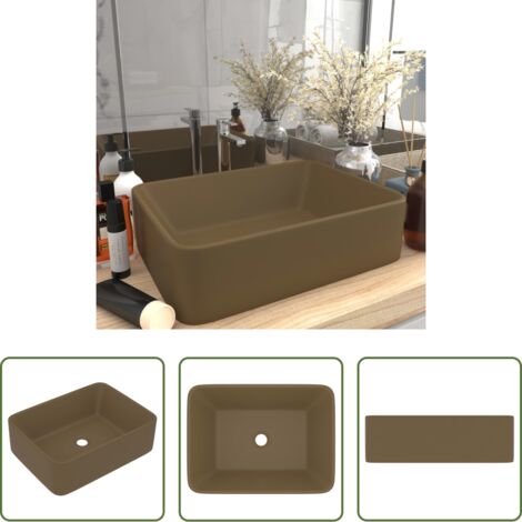 vidaXL Lavabo opaco -  Lavandino Luxury Crema Opaco 41x30x12 cm in Ceramica