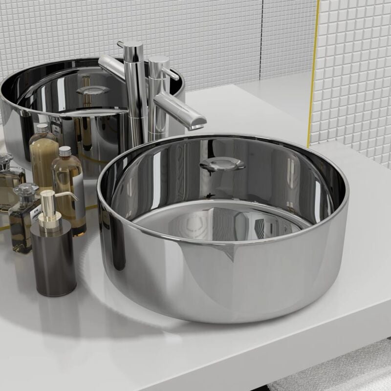 Vidaxl - Lavabo 40 x 15 cm Céramique Argenté