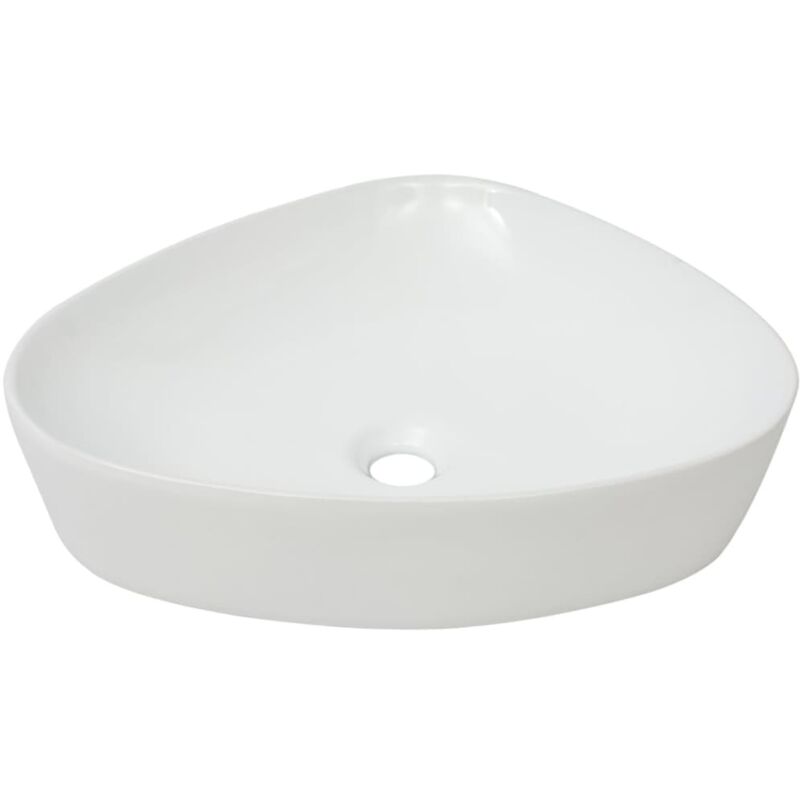 

vidaXL Lavabo triangular de cerámica blanco 50,5x41x12 cm - Blanco