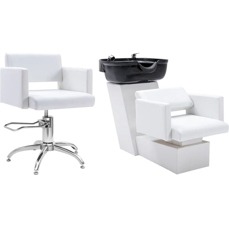 

Lavacabezas y sillón de peluquería de cuero sintético - Vidaxl
