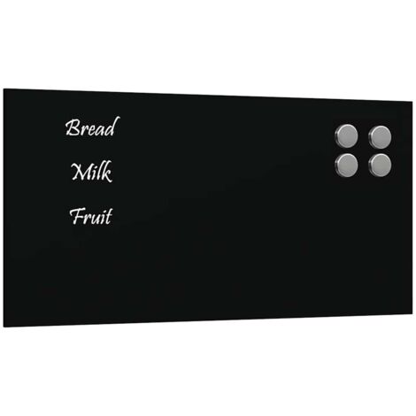 vidaXL Lavagna Magnetica a Parete Nera 40x20 cm Vetro Temperato