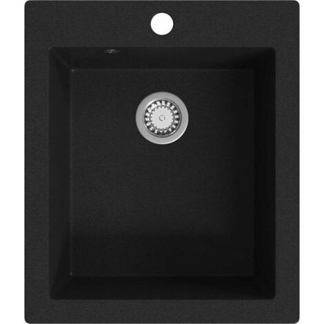 vidaXL Lavandino Cucina Granito Nero solo Lavello ad Incasso