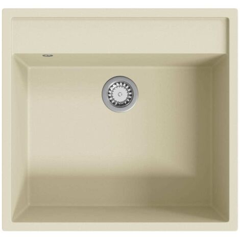 vidaXL Lavello da Cucina con Foro Troppopieno Beige in Granito