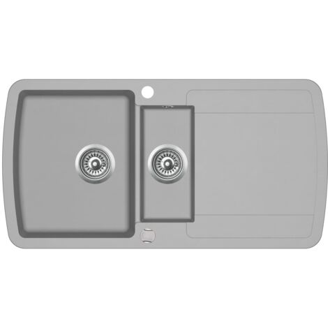vidaXL Lavello da Cucina in Granito Vasca Doppia Grigio