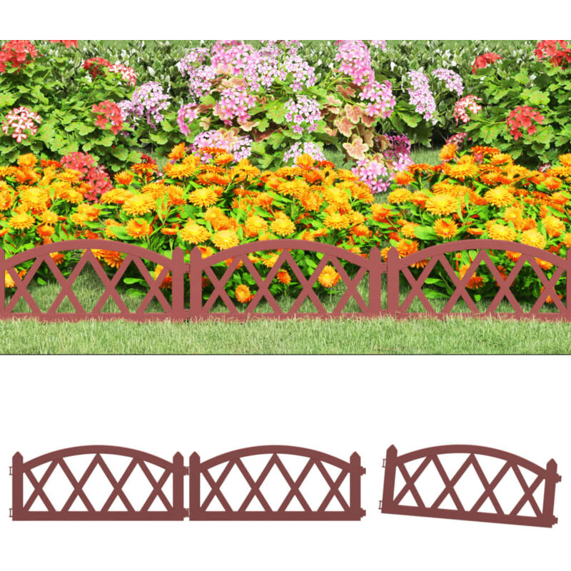 Lawn Edgings 17 Pcs Red 10 M Pp Vidaxl