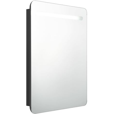 main image of "vidaXL LED Bathroom Mirror Cabinet Black 60x11x80 cm - Black"