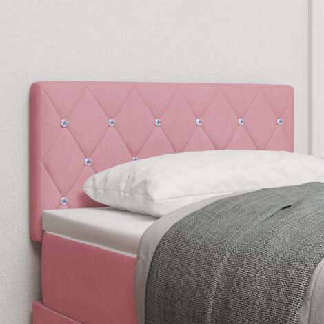 vidaXL LED Headboard Crystal Button Tufted Pink 80 cm Velvet