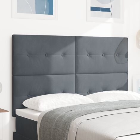 vidaXL LED Headboard Dark Grey 72 cm Velvet