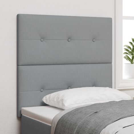 vidaXL LED Headboard Light Grey 80 cm Fabric