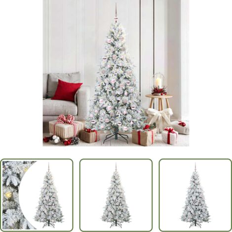 vidaXL LED-Licht -  Künstlicher klappbarer Weihnachtsbaum Weiß 180 cm PE und PVC