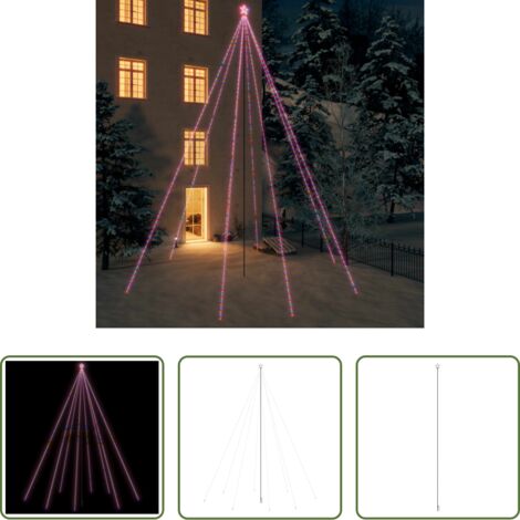 vidaXL LED Lichterkette -  LED Weihnachtsbaum Indoor Outdoor 1300 LEDs Bunt 8 m