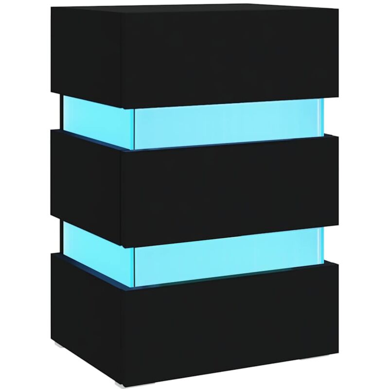 Led-nachttisch Schwarz 45x35x67 Cm Holzwerkstoff - Vidaxl