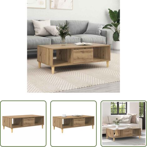 vidaXL Legno artigianale -  Tavolino da salotto Rovere artigianale 102 x 55 x 35 cm
