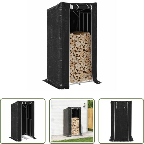 vidaXL Legno da ardere -  Rastrelliera per Legna con Copertura Antipioggia 100x80x200 cm