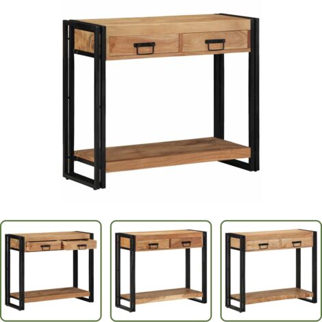 vidaXL Legno di acacia -  Tavolo consolle con cassetto Marrone Legno di Acacia Massello